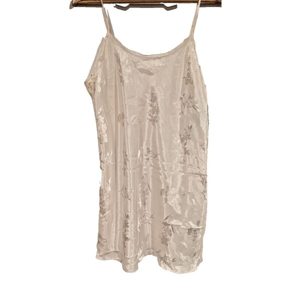 VTG Valerie Stevens Nightgown Liquid Satin/Lace Chemise Nightgown Ivory Size L - Picture 1 of 4